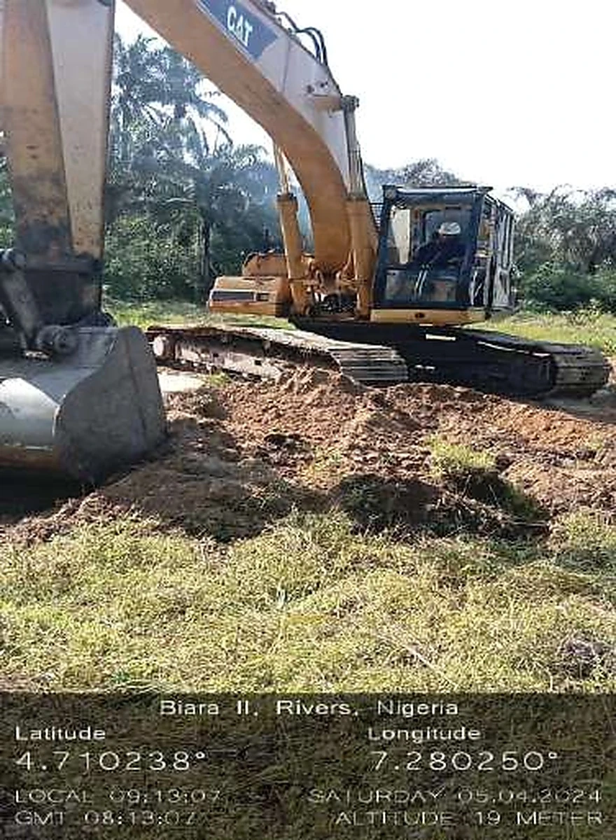 TMCH excavator at a remediation site